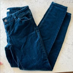 Lauren Conrad Blue Velour Corduroy Skinny Pants